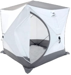 Зимняя палатка КУБ 1,8х1,8х2,0 серый верх/белый корпус