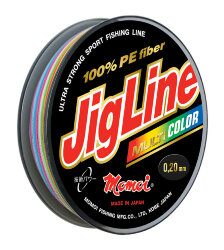 Плетеный шнур JigLine Multicolor, 100 м, цветной
