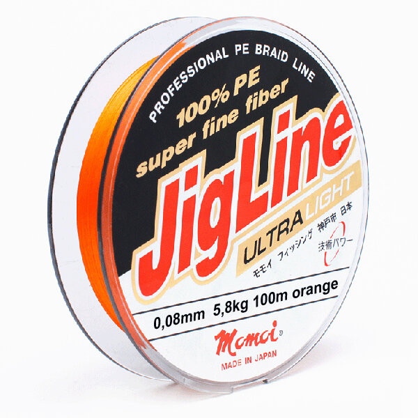 Плетеный шнур JigLine Ultra Light, 100 м, оранжевый купить от 1 800 руб.